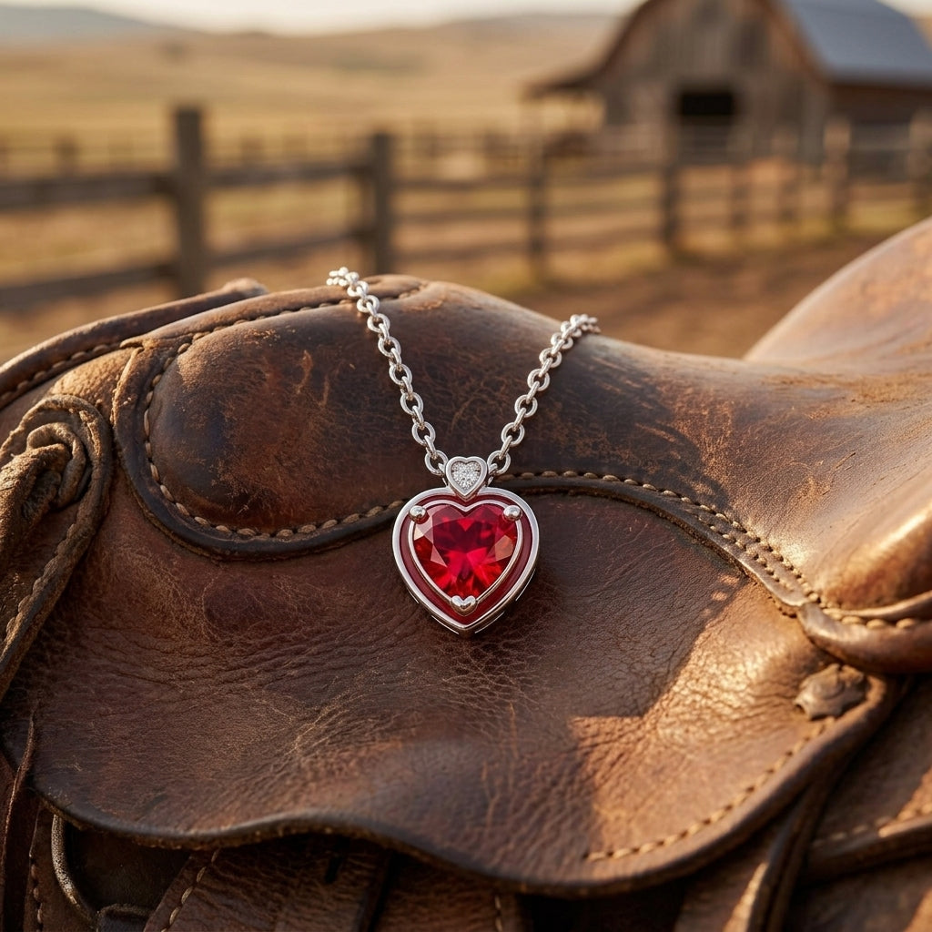 Loyal Heart Necklace - Ruby