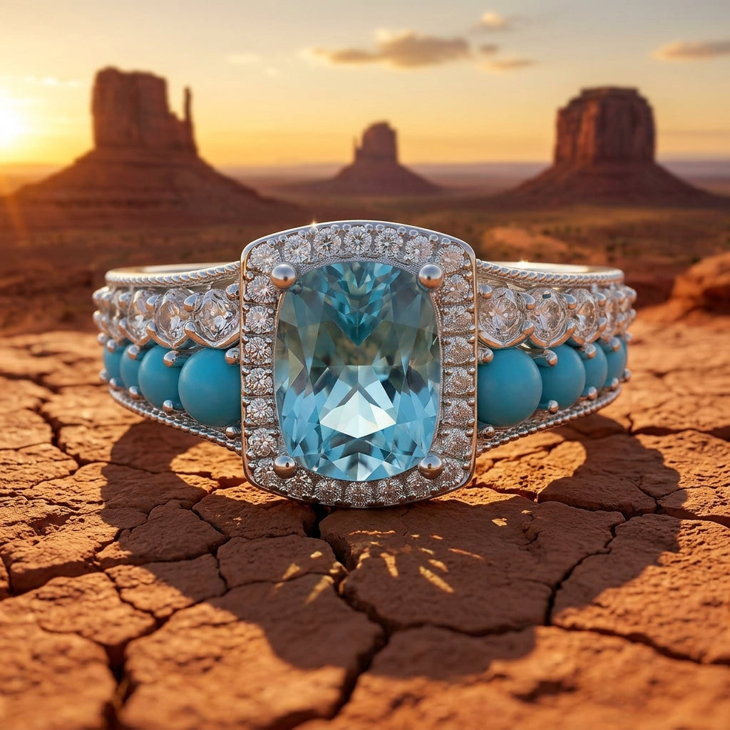 Aurora Guardian Ring - Aquamarine