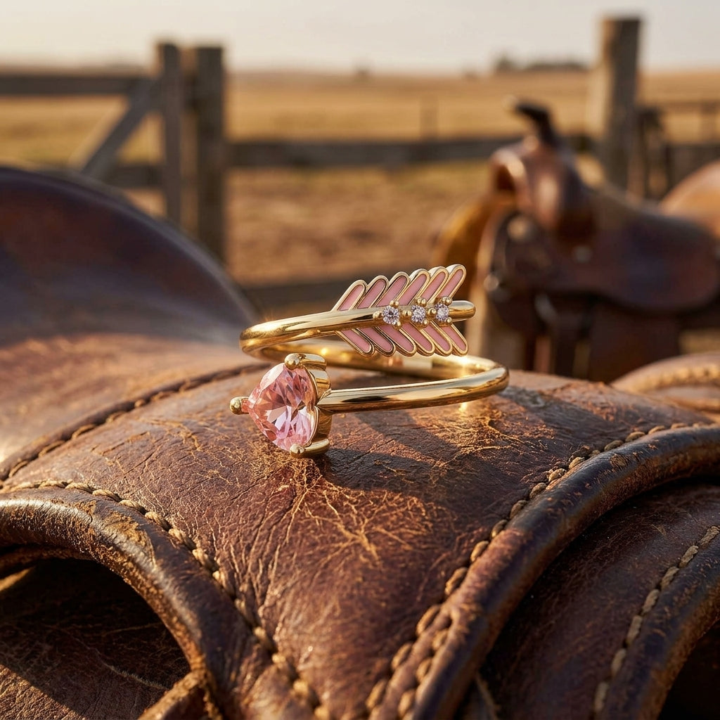 Arrow's Path Ring - Rose Quartz