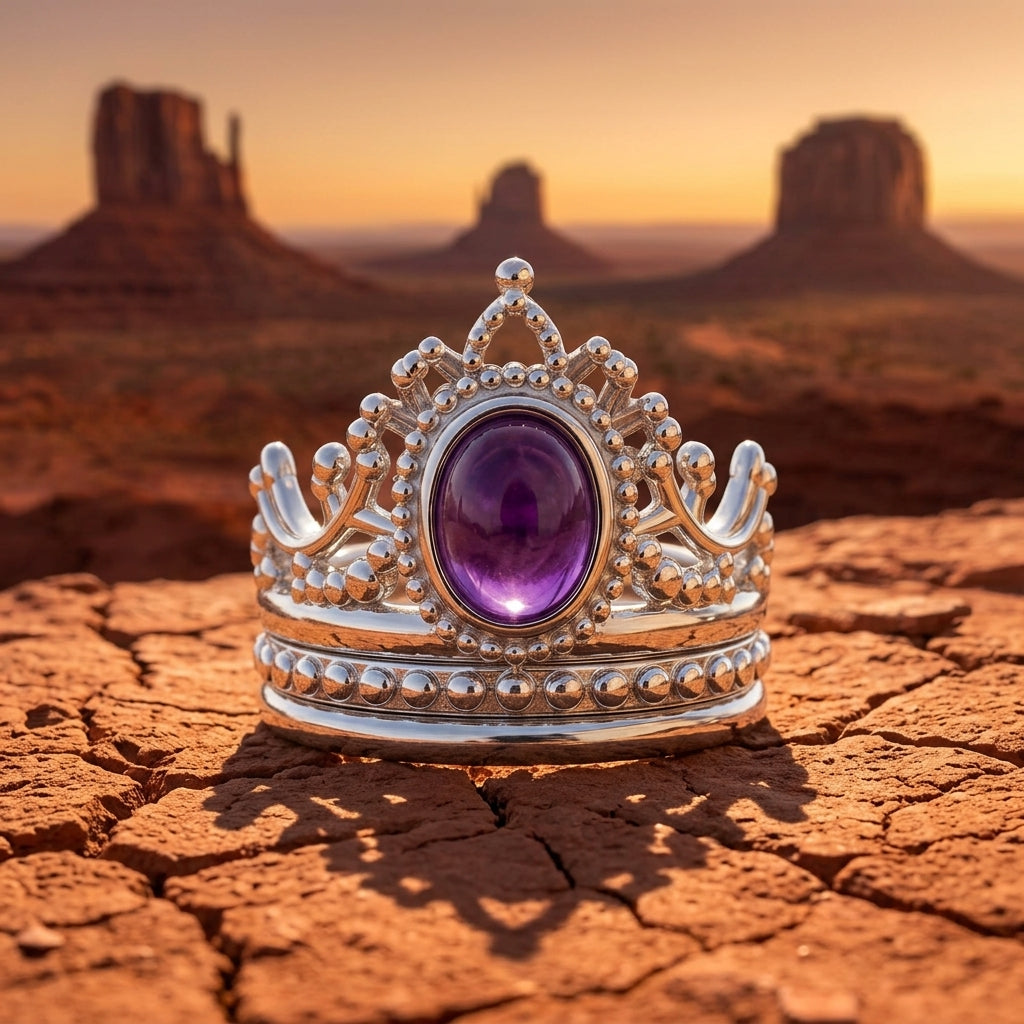 Dustland Crown Ring - Amethyst