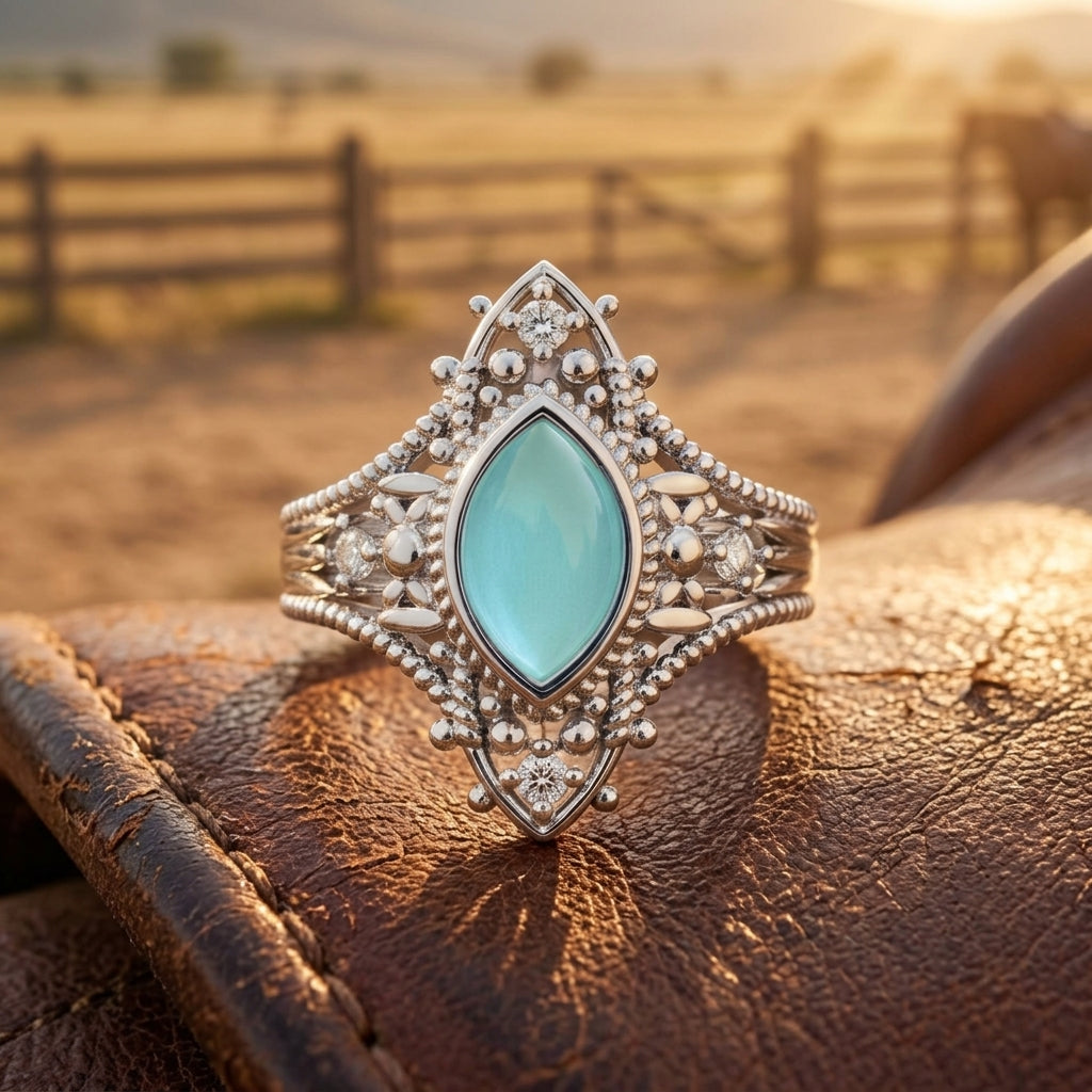 Holy Prayer Ring - Aquamarine