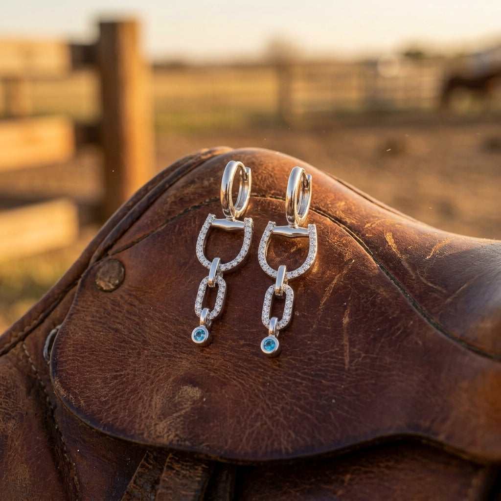 Stellar Pendulum Earrings - Aquamarine