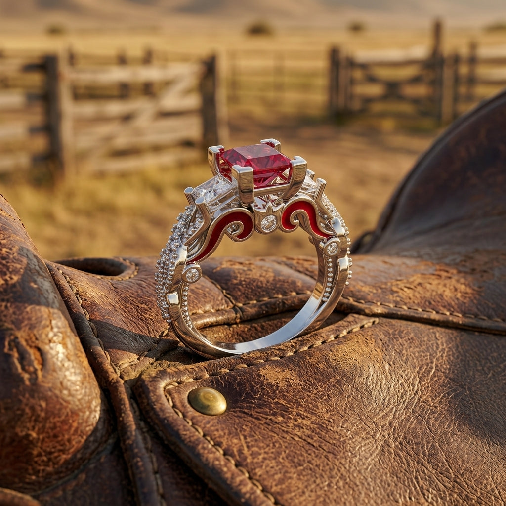 Love Rivet Ring - Ruby