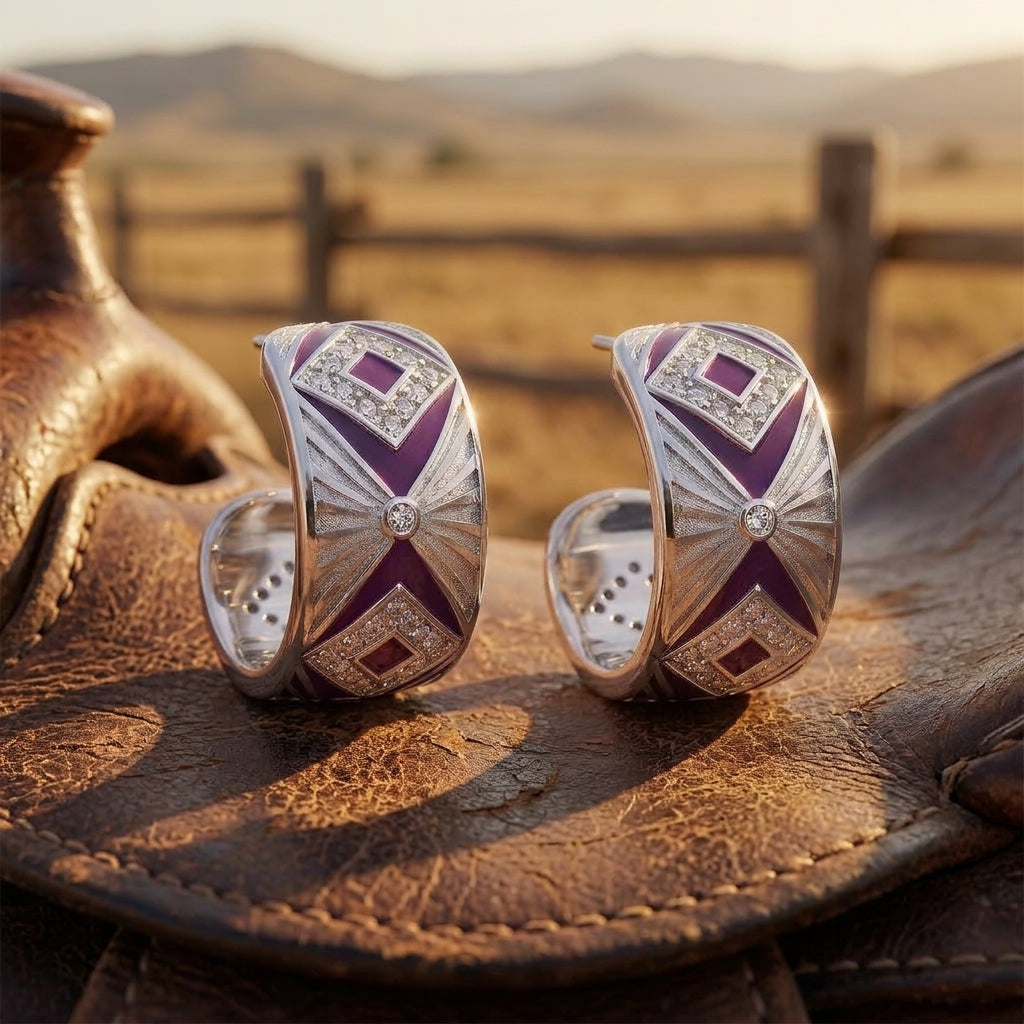 Cowgirl Legend Earrings - Purple