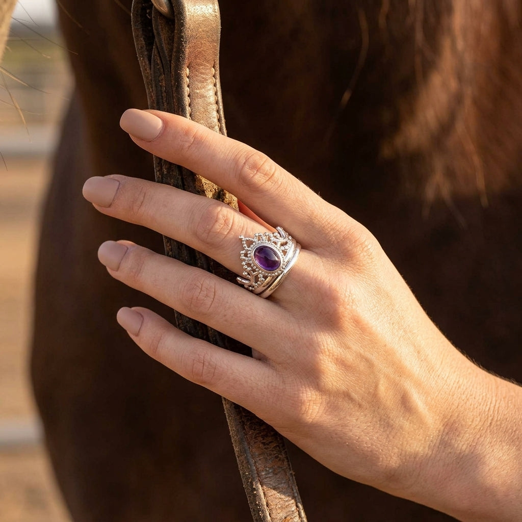 Dustland Crown Ring - Amethyst