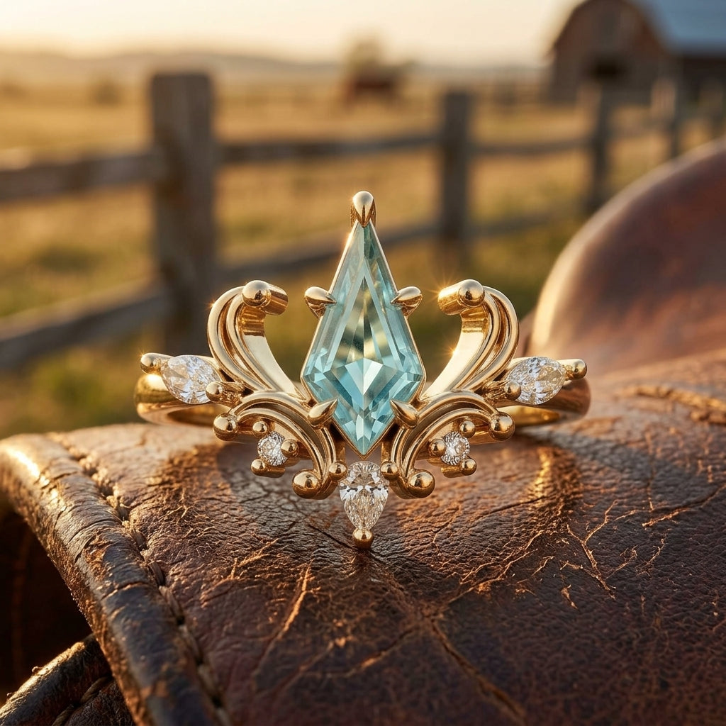 Ocean Crown Ring - Aquamarine