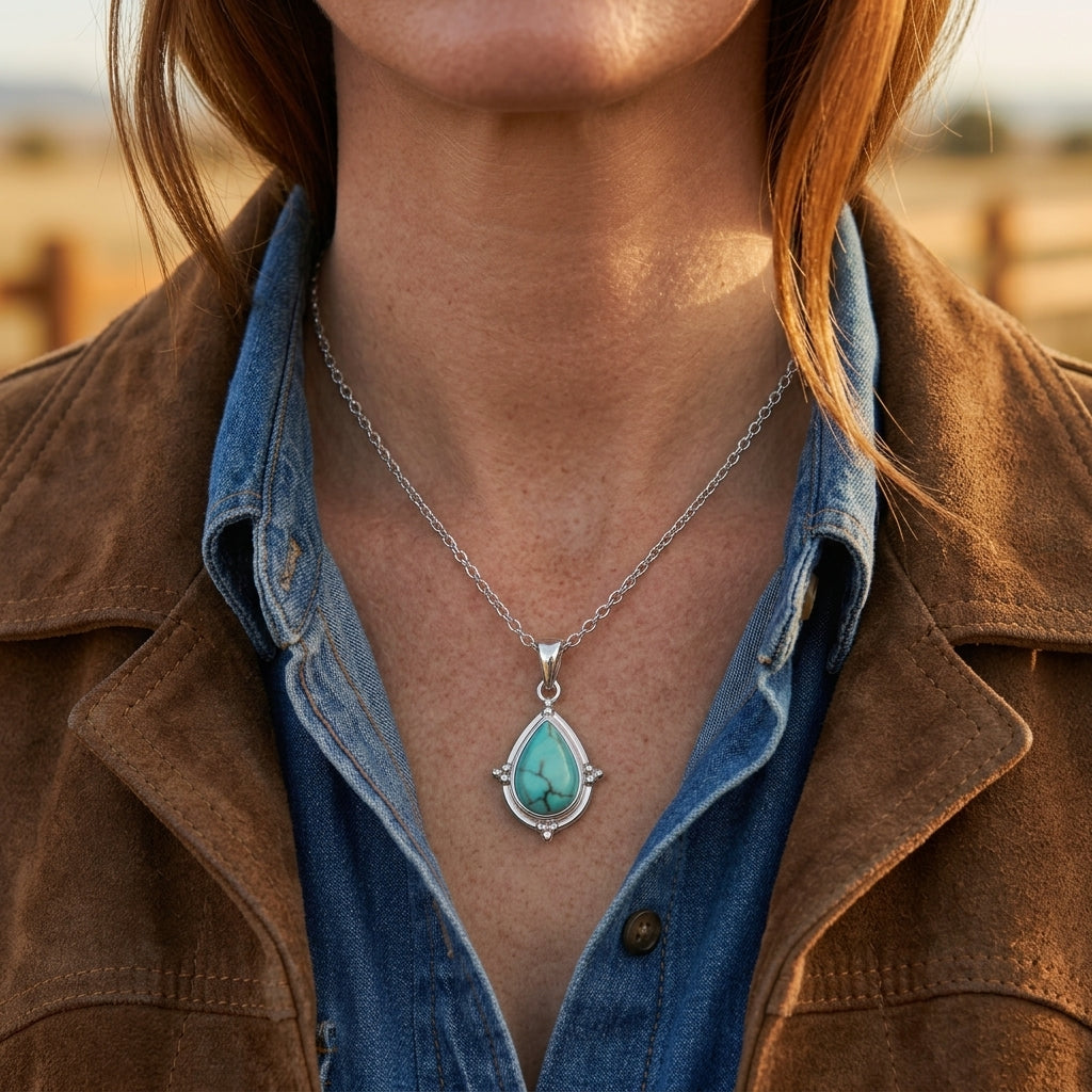 Desert Tears Necklace - Turquoise