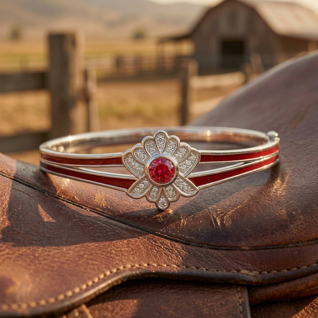 Desert Bloom Bracelet - Ruby