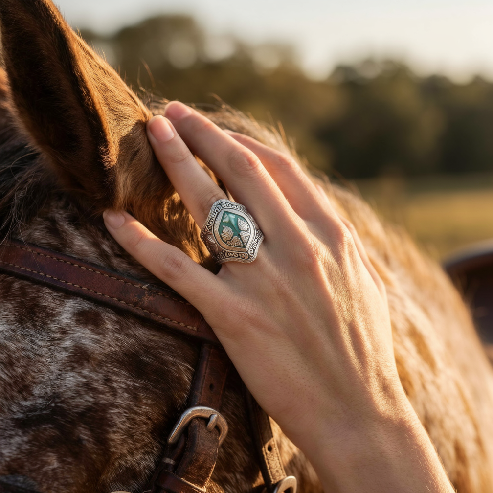 Cyclone Boomerang Ring - Turquoise