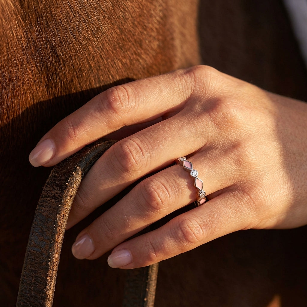 Silent Geometry Ring - Pink
