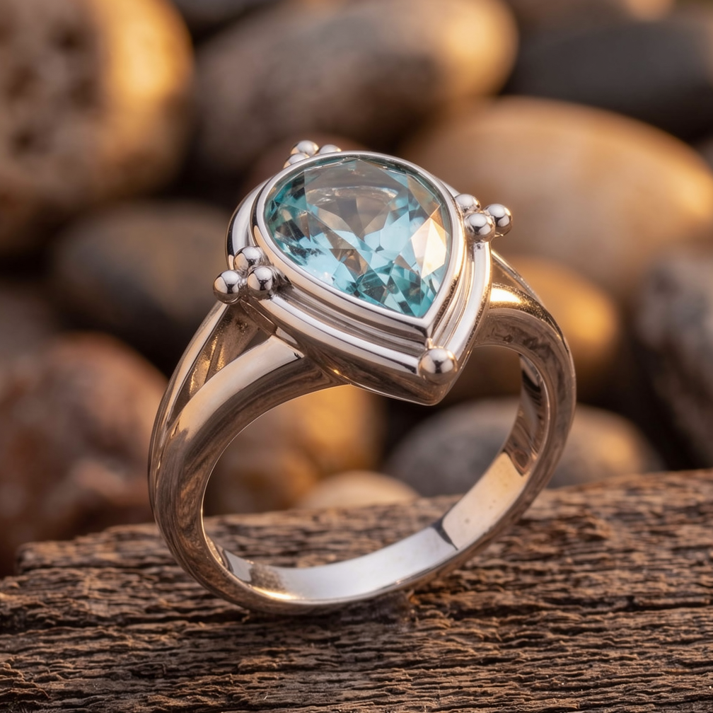 Desert Tears Ring - Aquamarine
