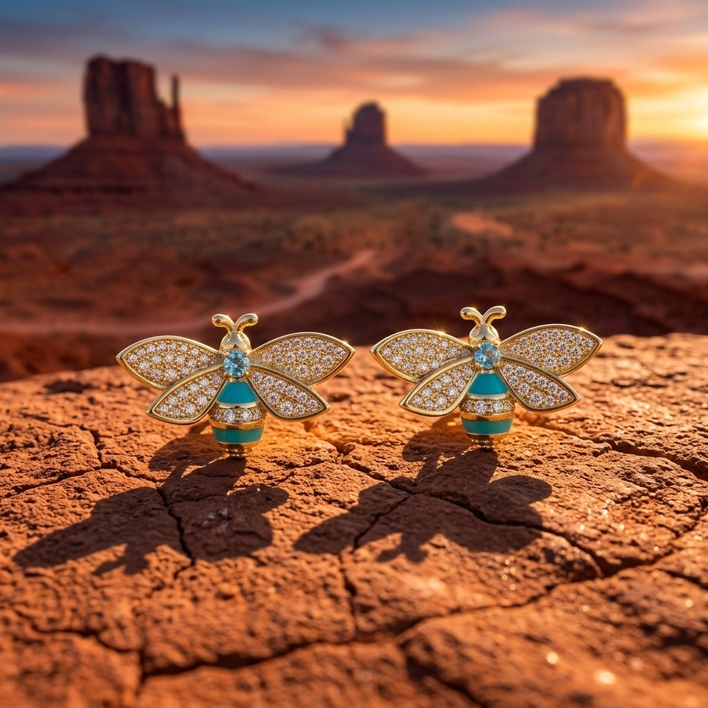 Hive Echo Earrings - Aquamarine