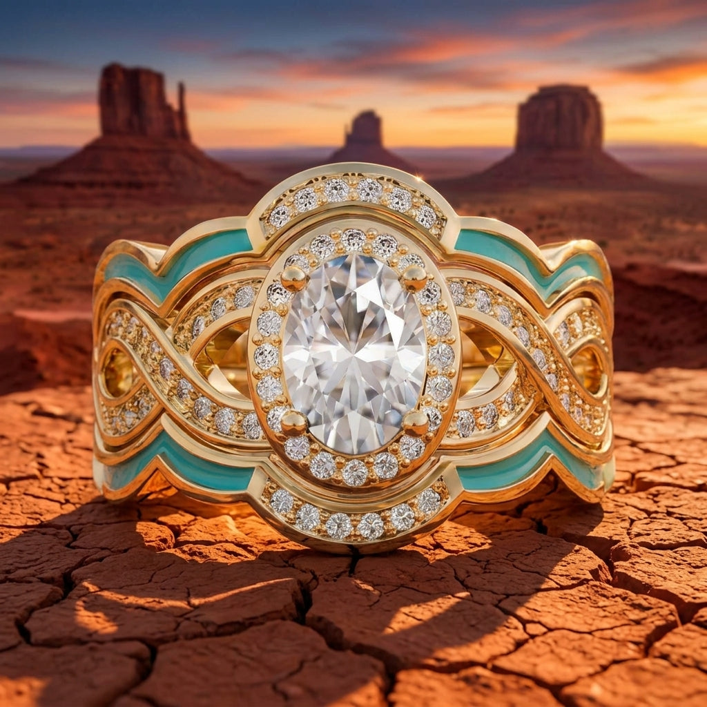 Sunset Canyons Ring - Moissanite & Gold