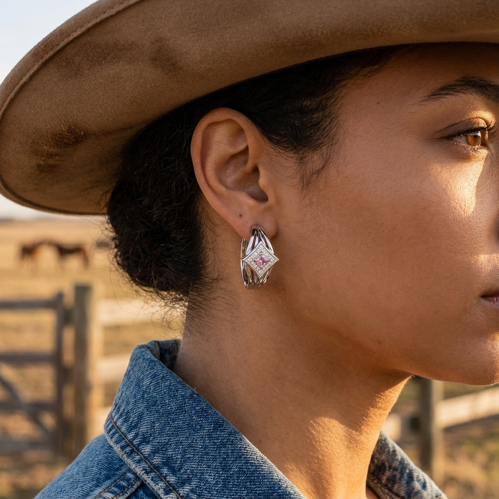 Soulful Waters Earrings - Rose Quartz