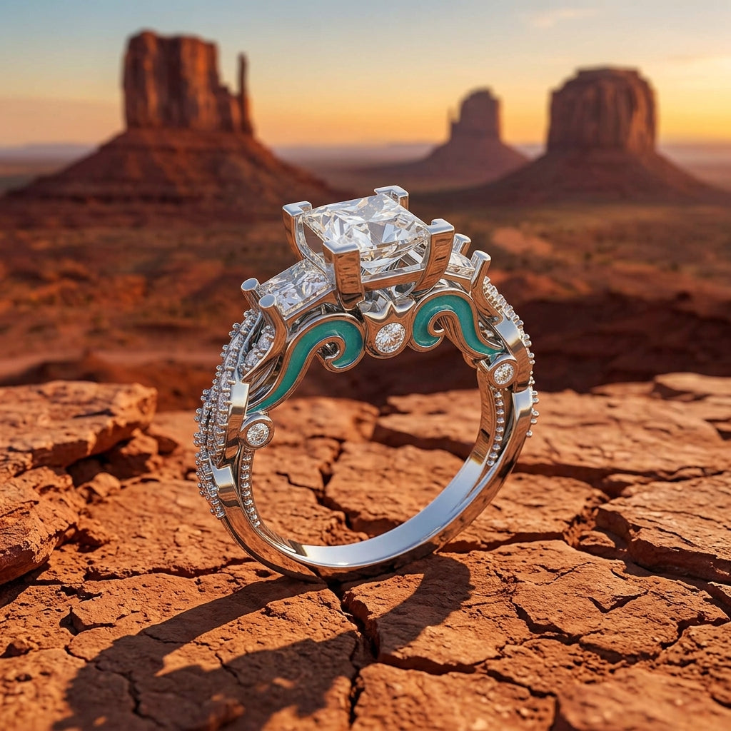 Love Rivet Ring - Moissanite