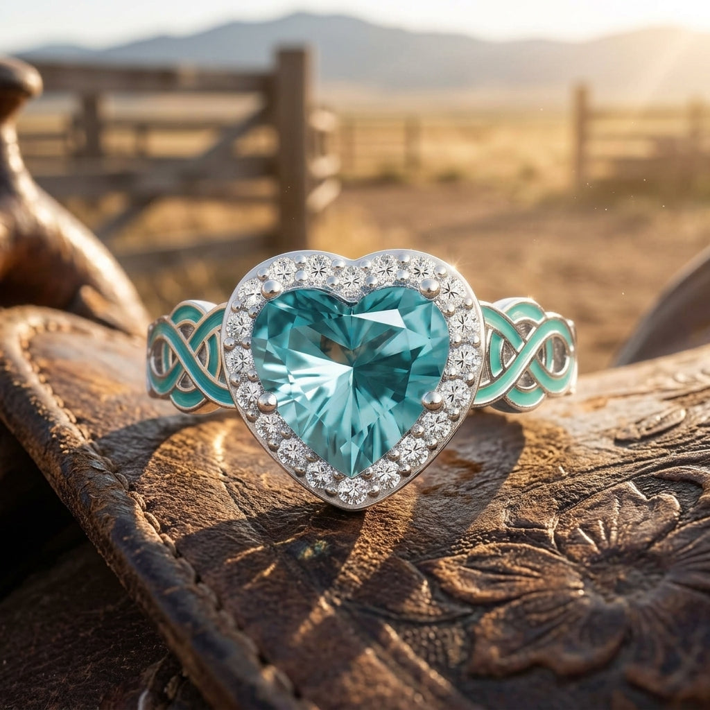 Ocean Heart Ring - Aquamarine