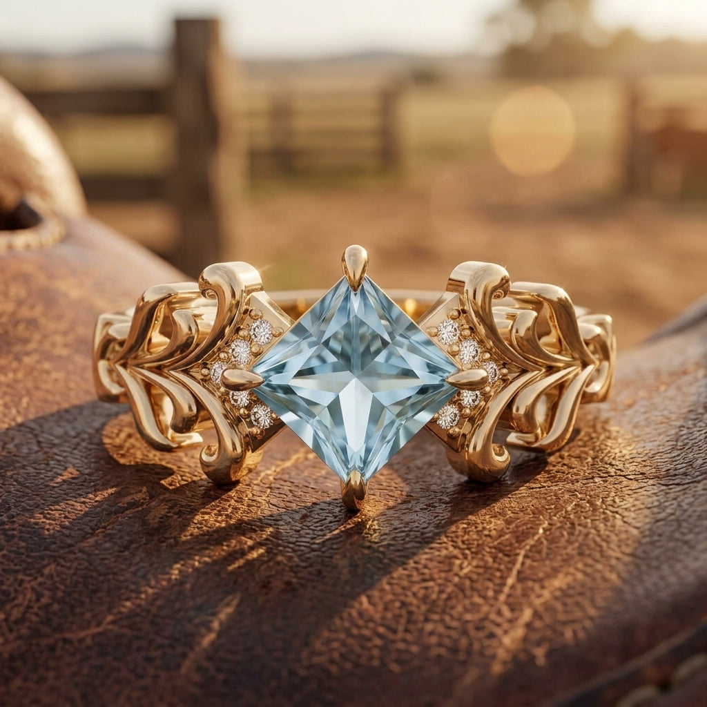 Sunspire Glow Ring - Aquamarine