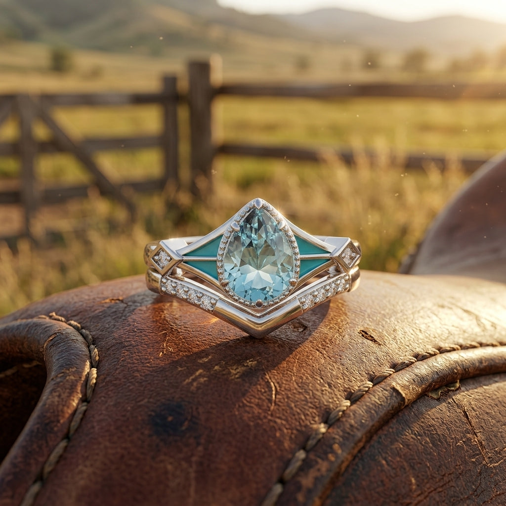 Eternal Angel's Tear Ring - Aquamarine