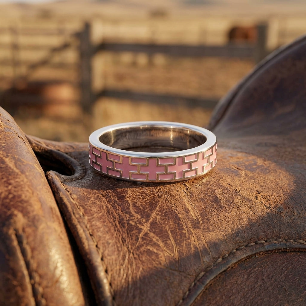 Stacked Edge Ring - Pink