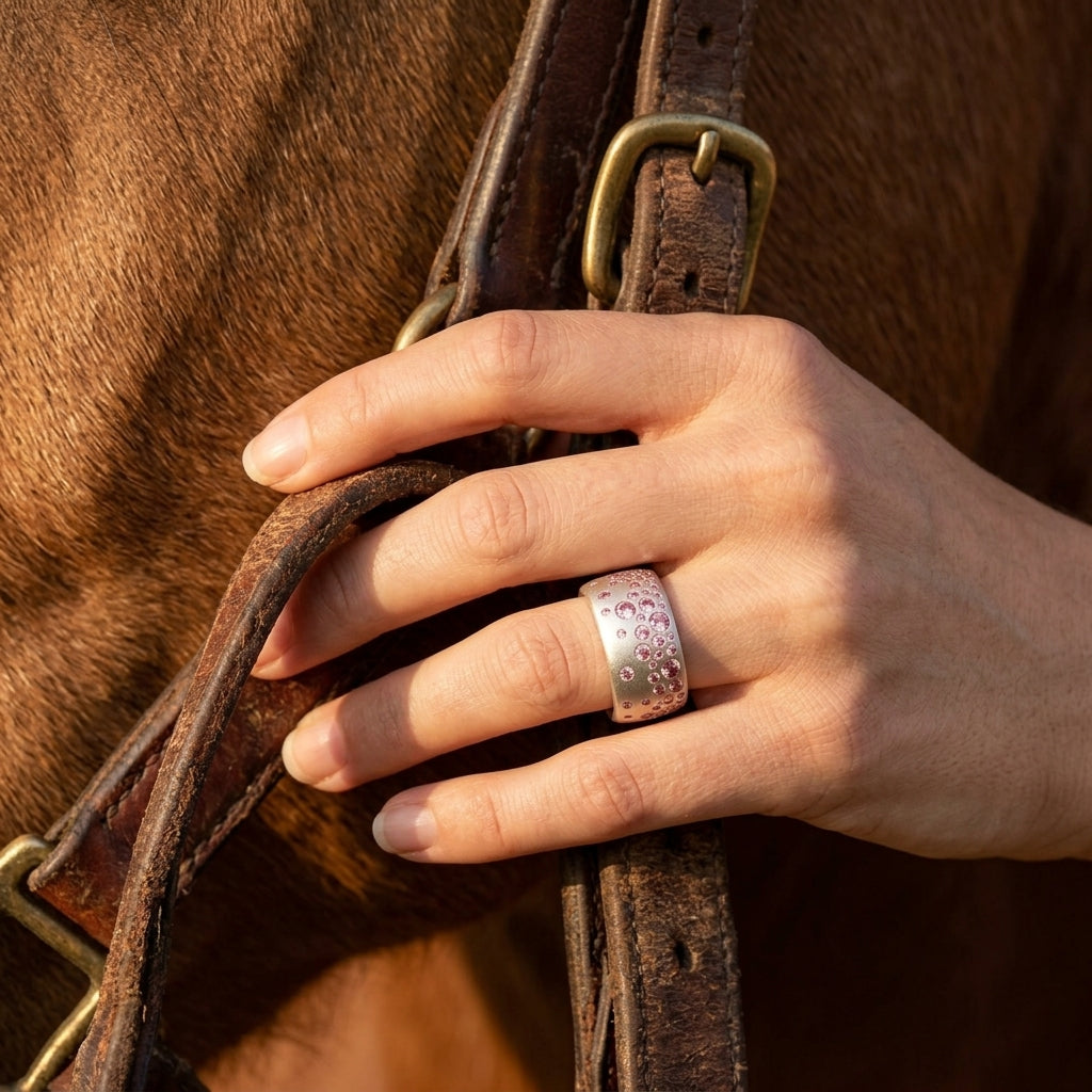 Nebula Drop Ring - Rose Quartz