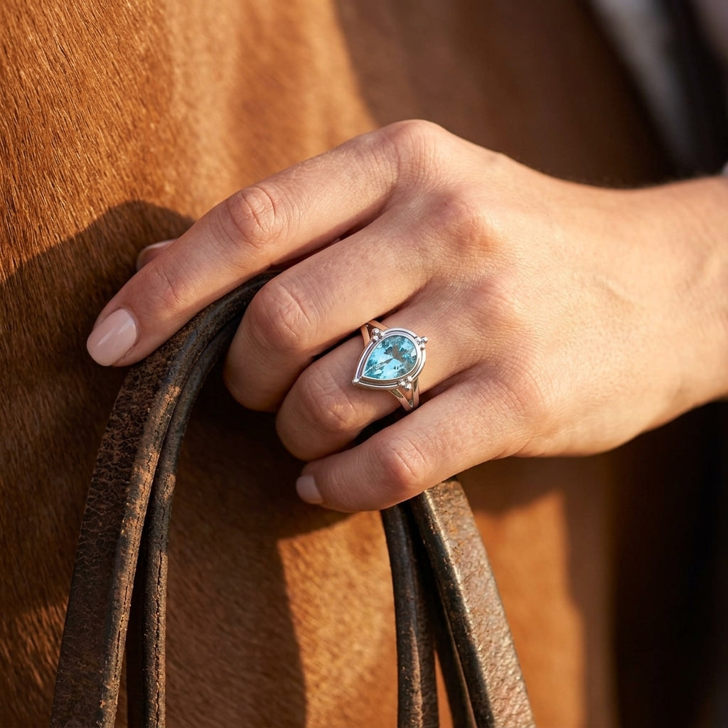 Desert Tears Ring - Aquamarine