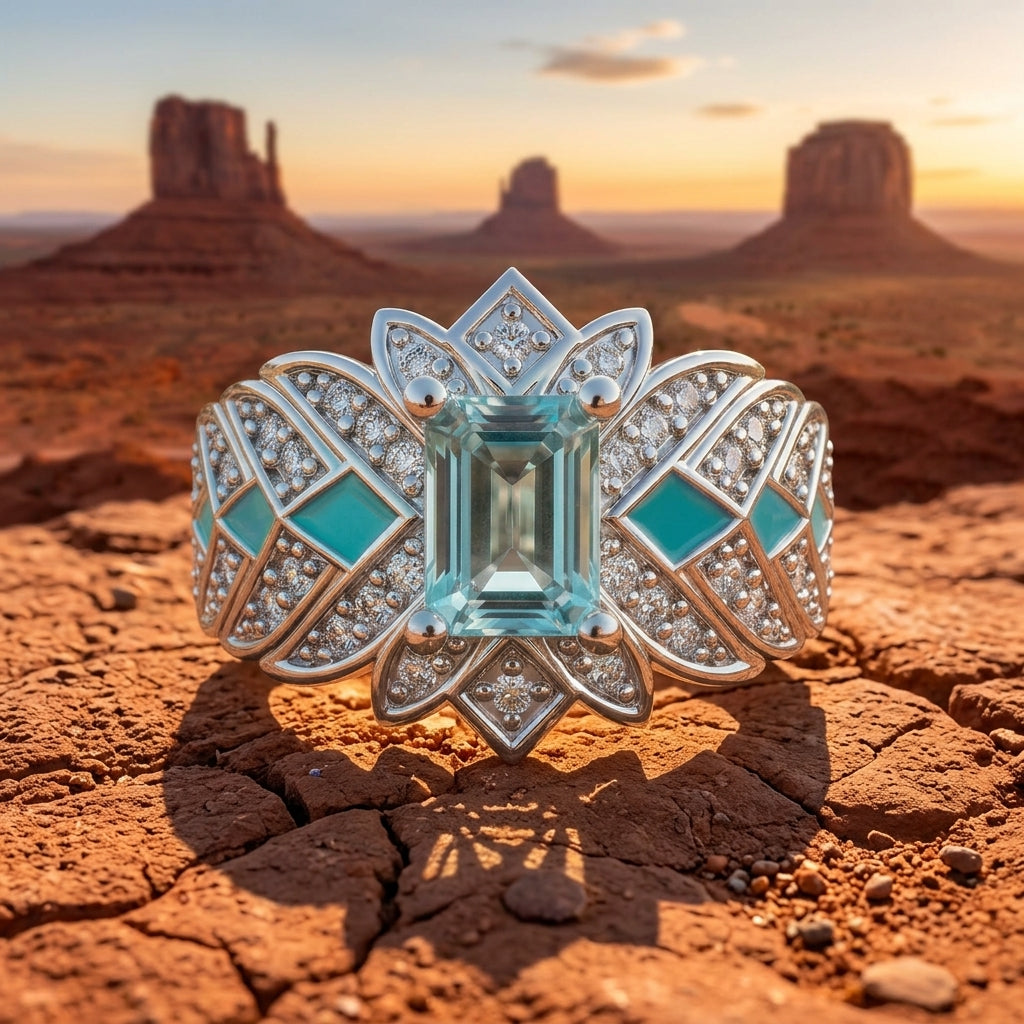 Nautical Starlight Ring - Aquamarine
