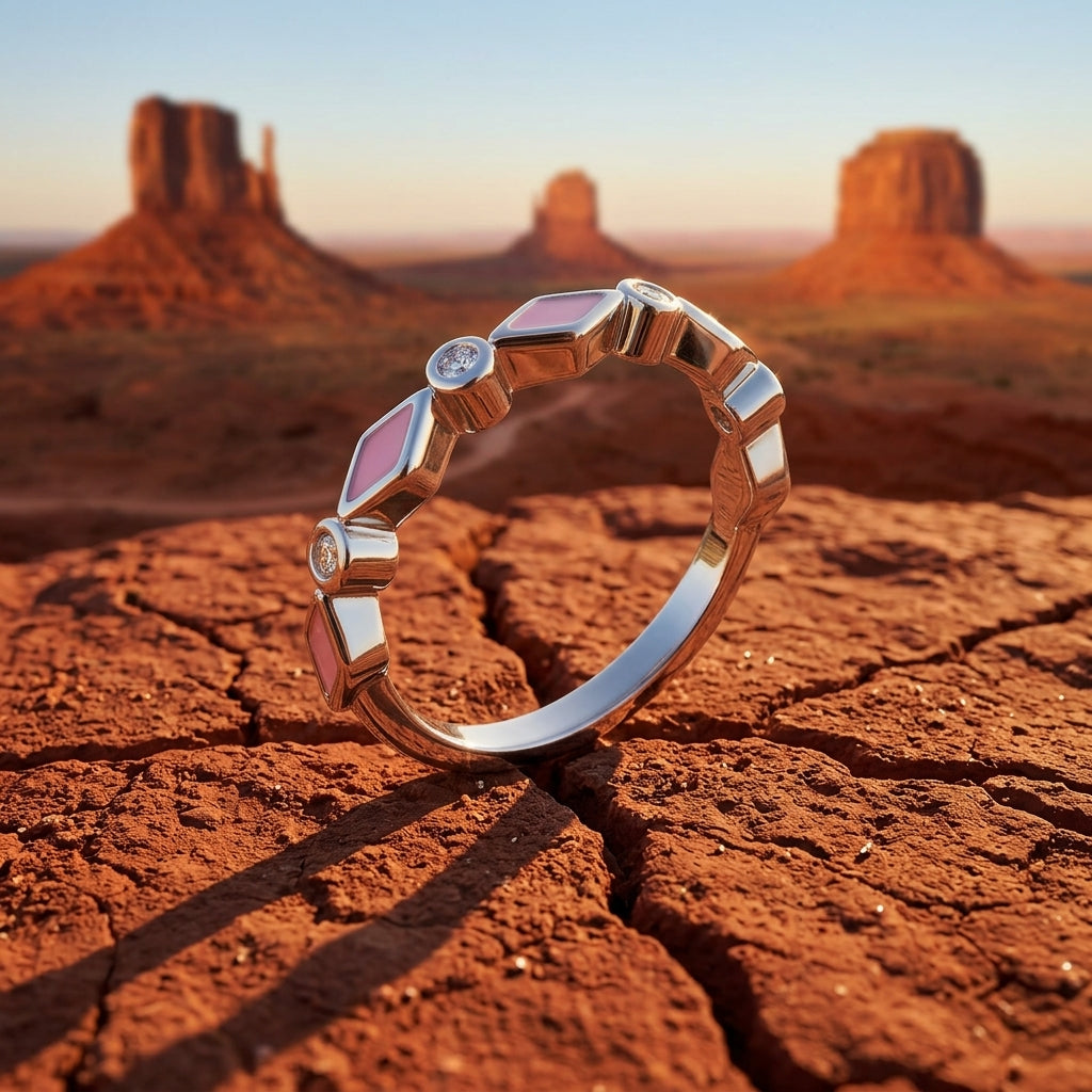 Silent Geometry Ring - Pink