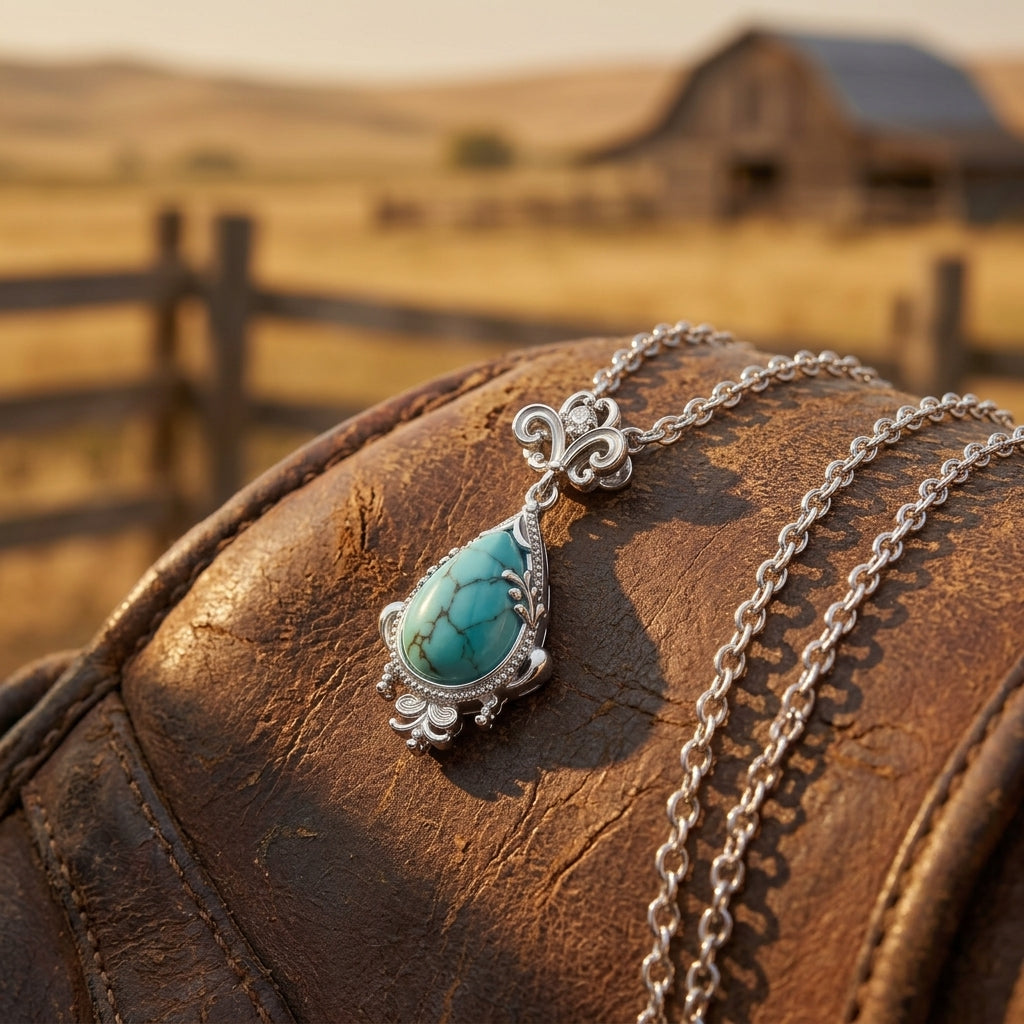 Desert Teardrop Necklace - Turquoise