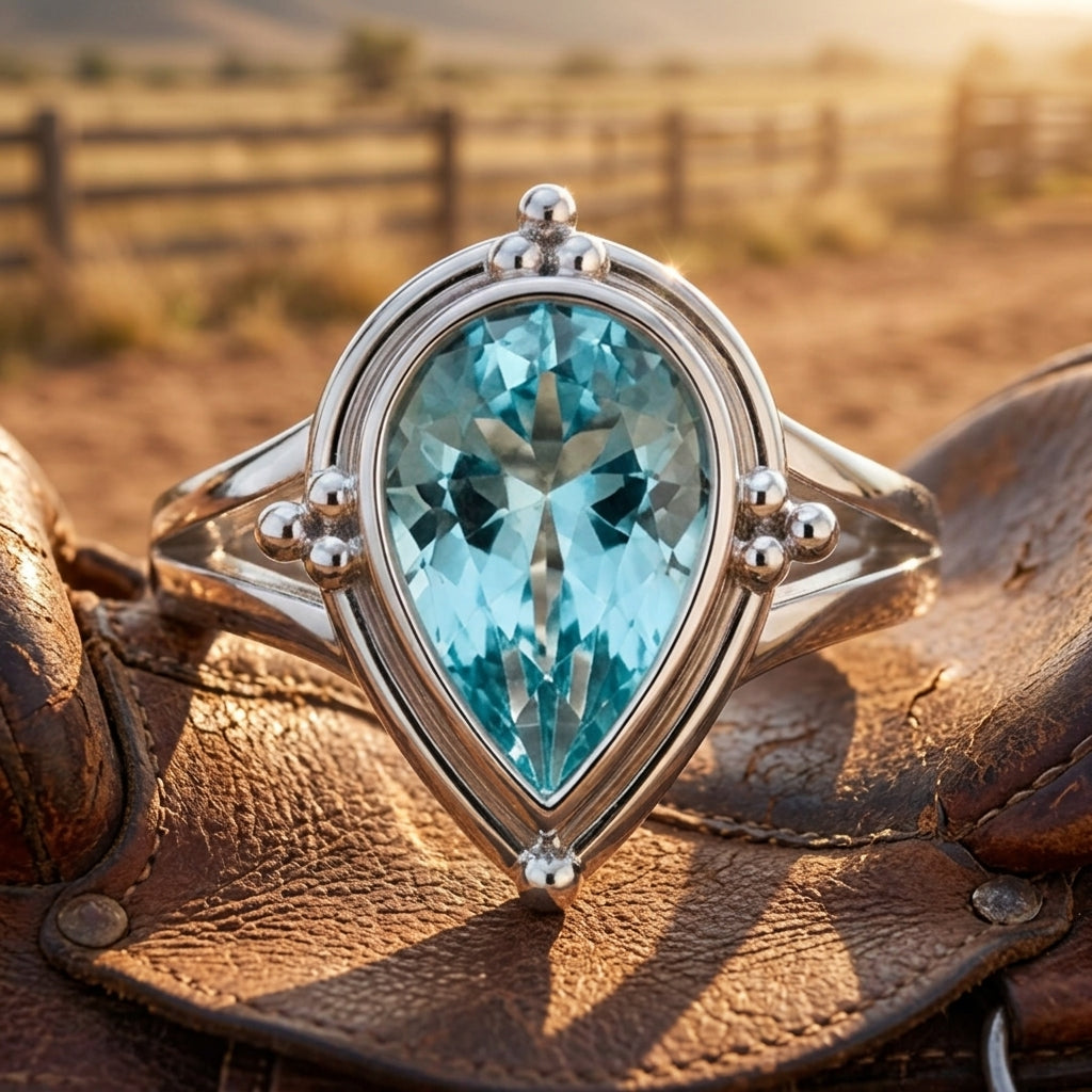 Desert Tears Ring - Aquamarine