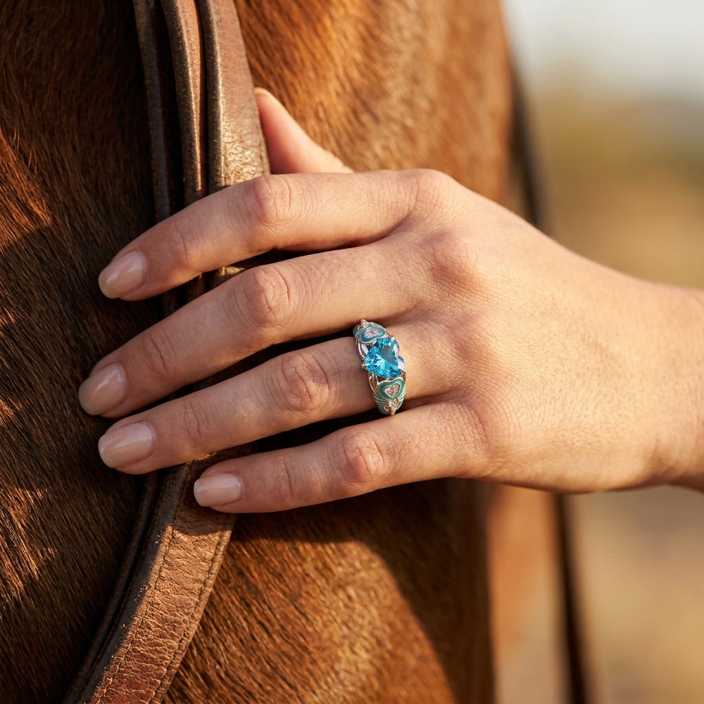 Loyal Heart Ring - Aquamarine