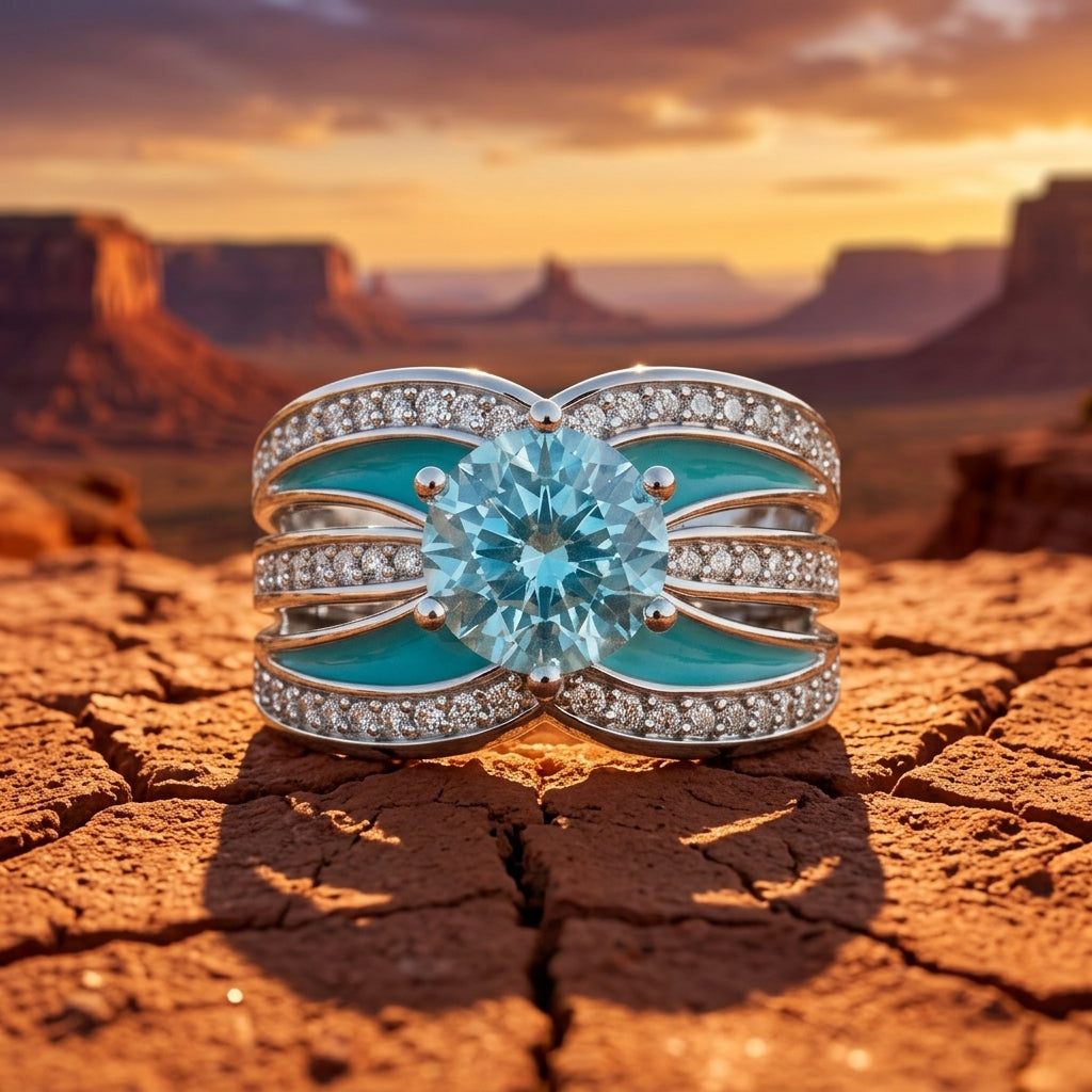 Intersect Radiance Ring - Aquamarine