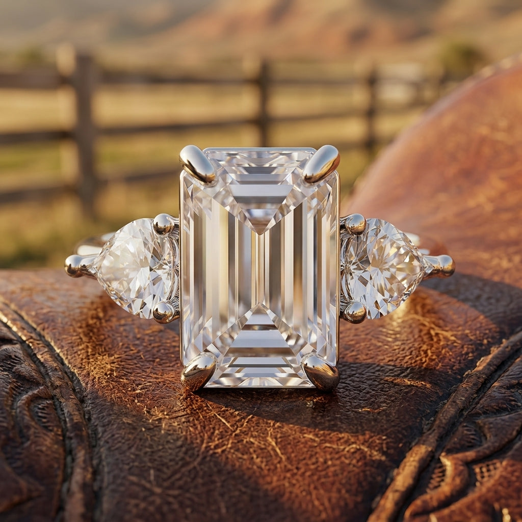 Frosted Flame Ring - Moissanite