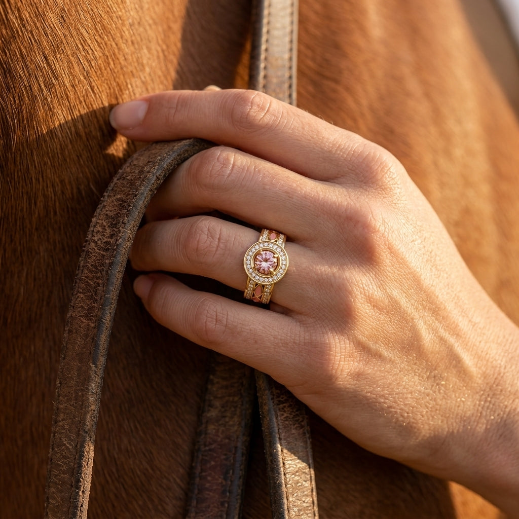 Shining Rodeo Ring - Rose Quartz & Pink