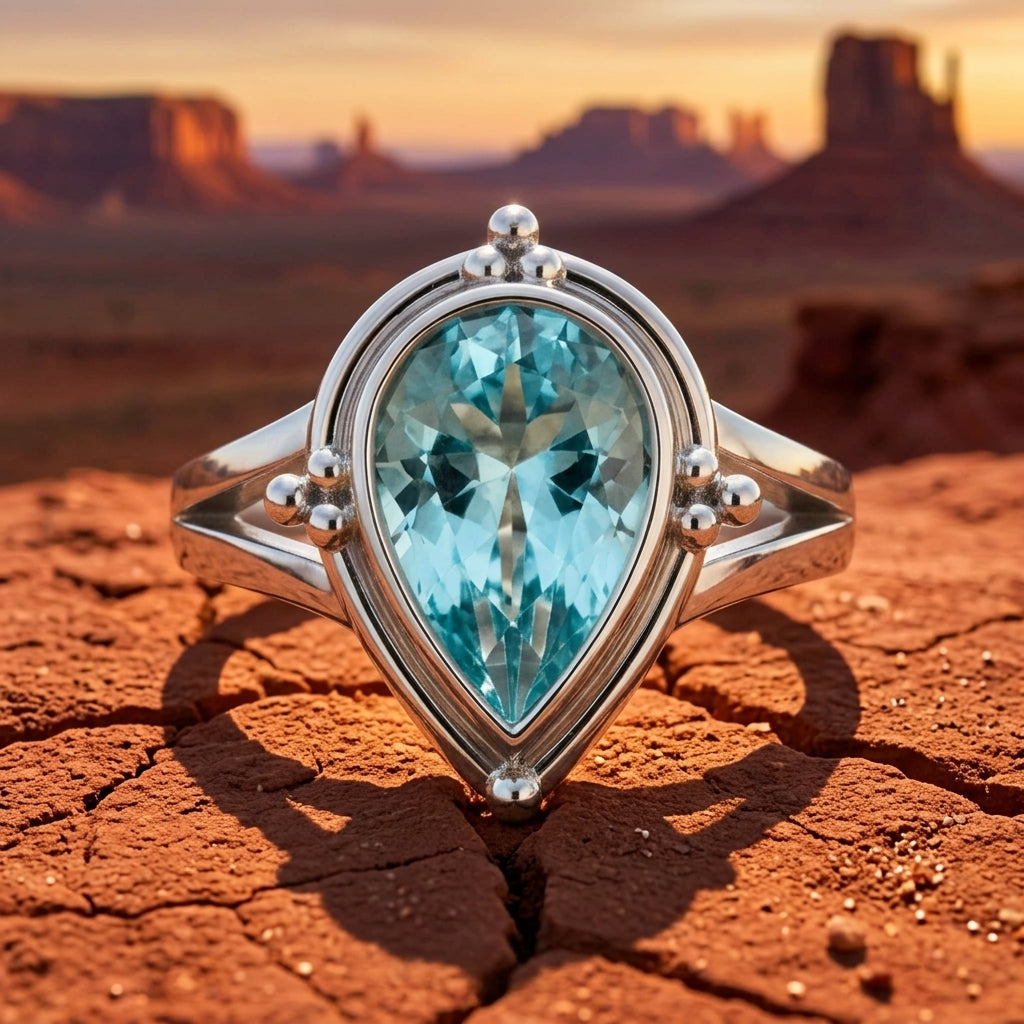 Desert Tears Ring - Aquamarine