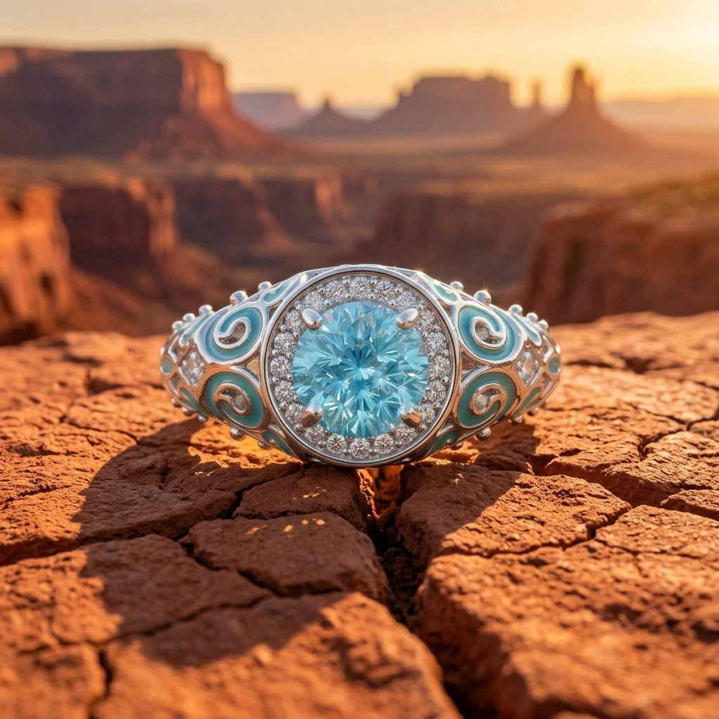 Virel Crest Ring - Aquamarine