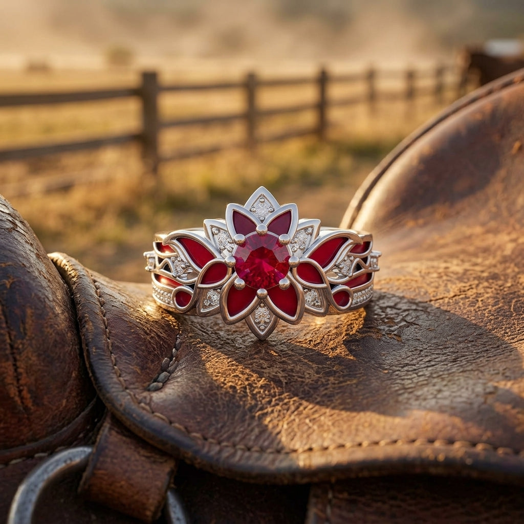 Garden Orchestra Ring - Ruby & Red