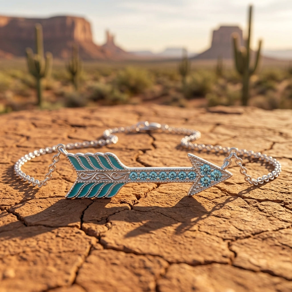Frontier Arrow Necklace - Aquamarine