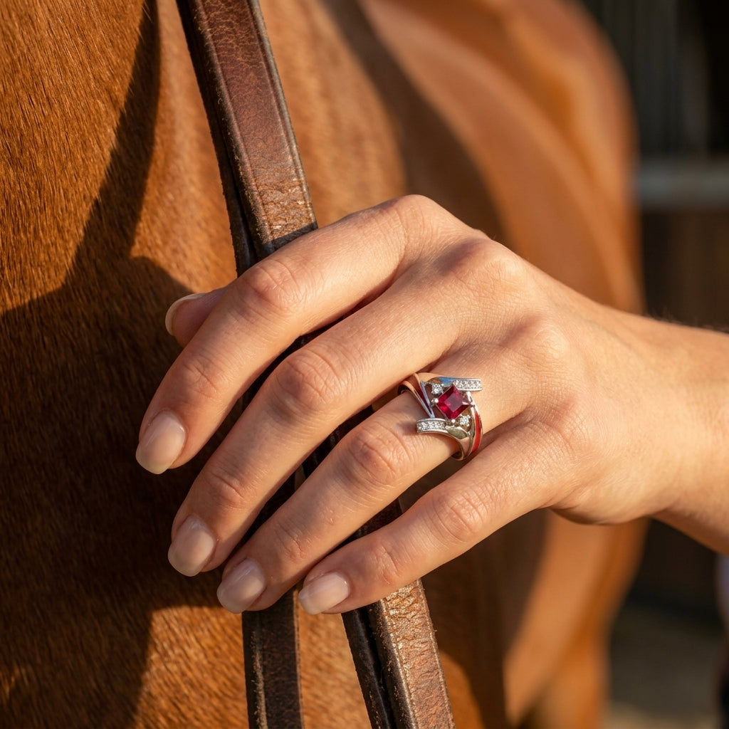 Milky Way Kiss Ring - Ruby
