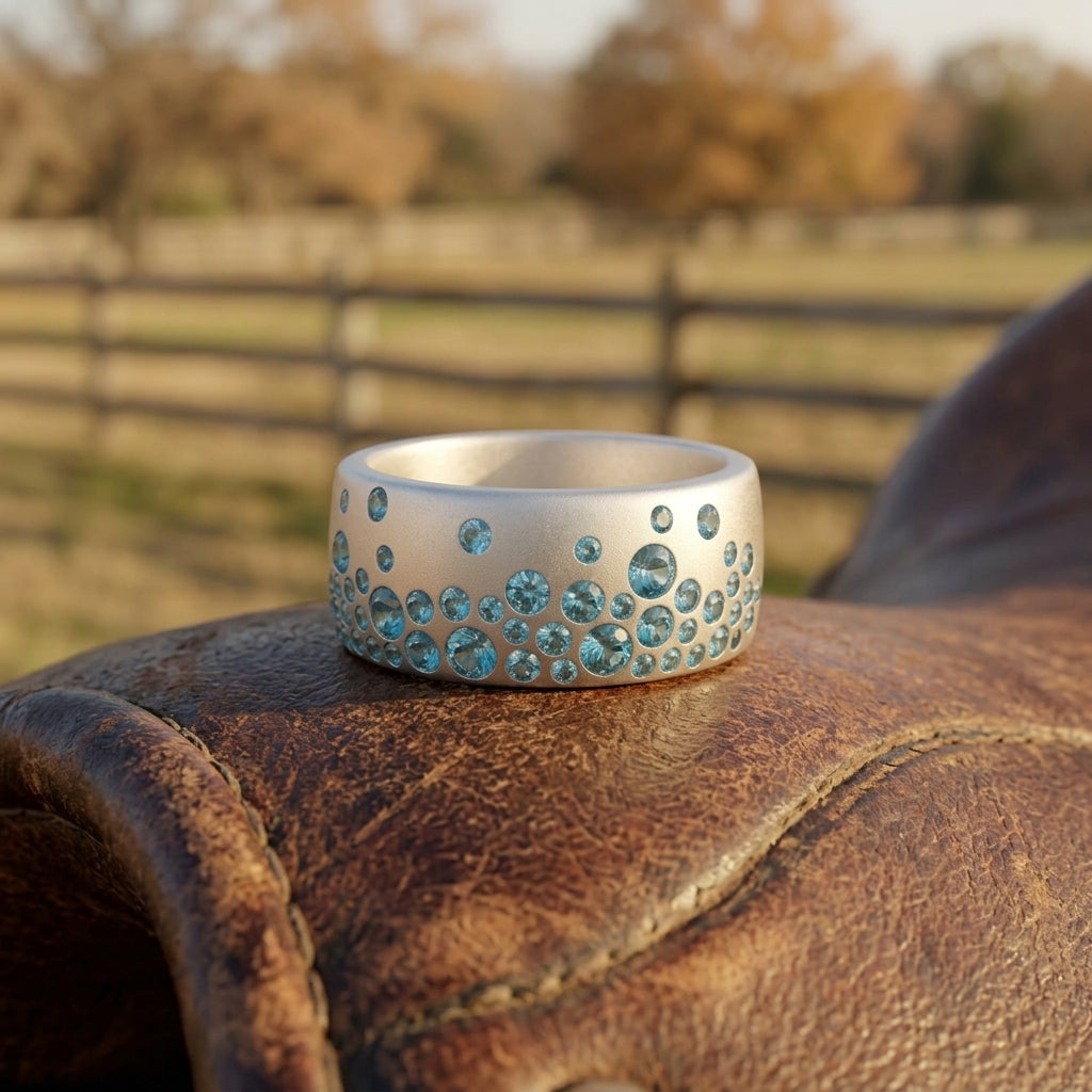 Nebula Drop Ring - Aquamarine