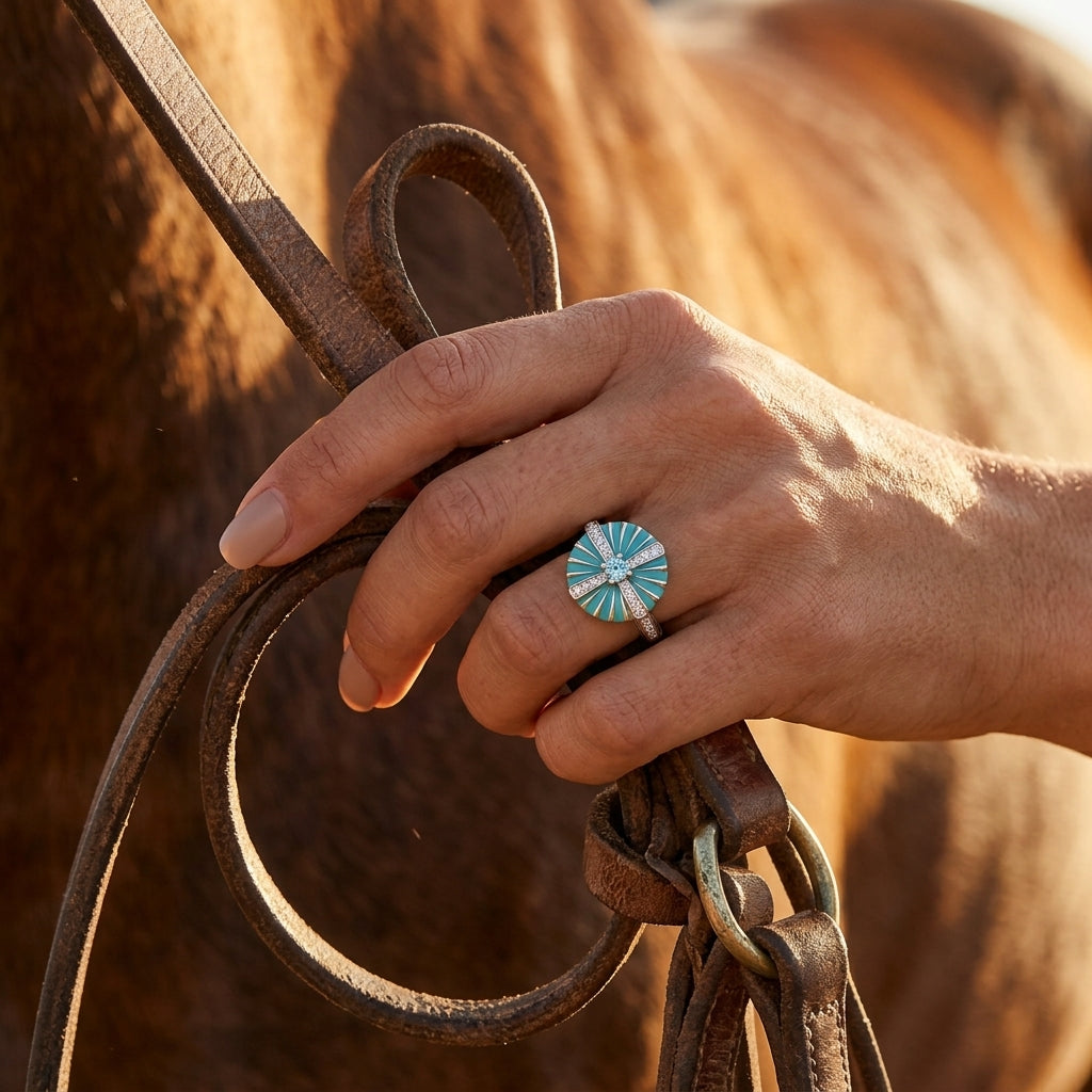 Azure Compass Ring
