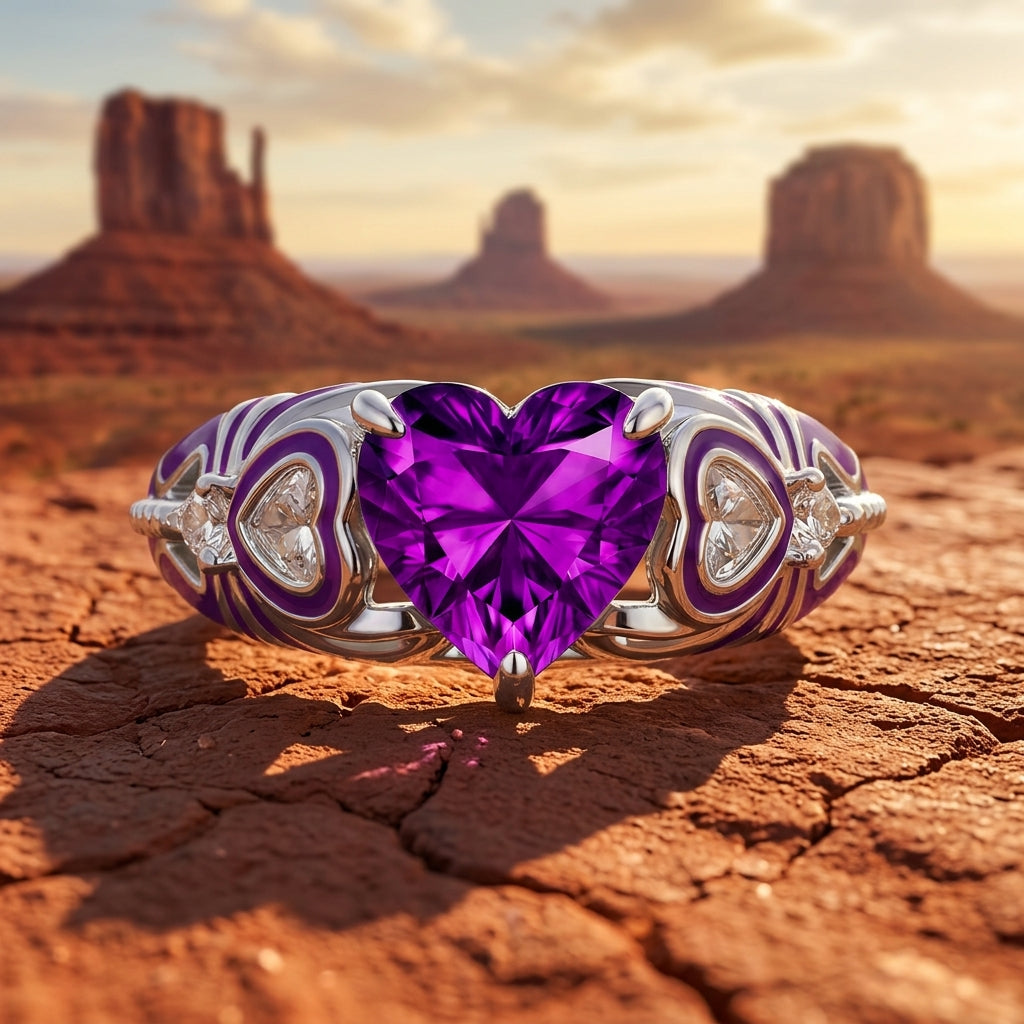 Loyal Heart Ring - Amethyst