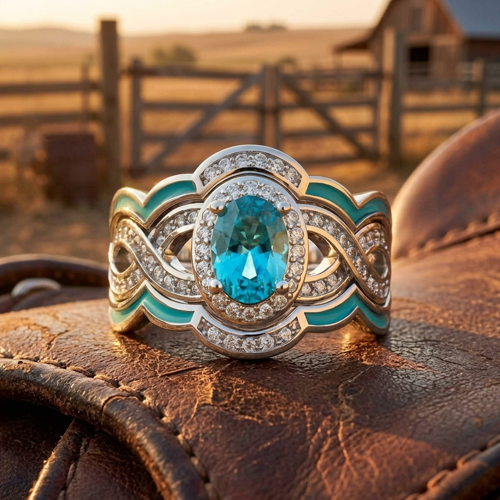 Sunset Canyons Ring - Aquamarine