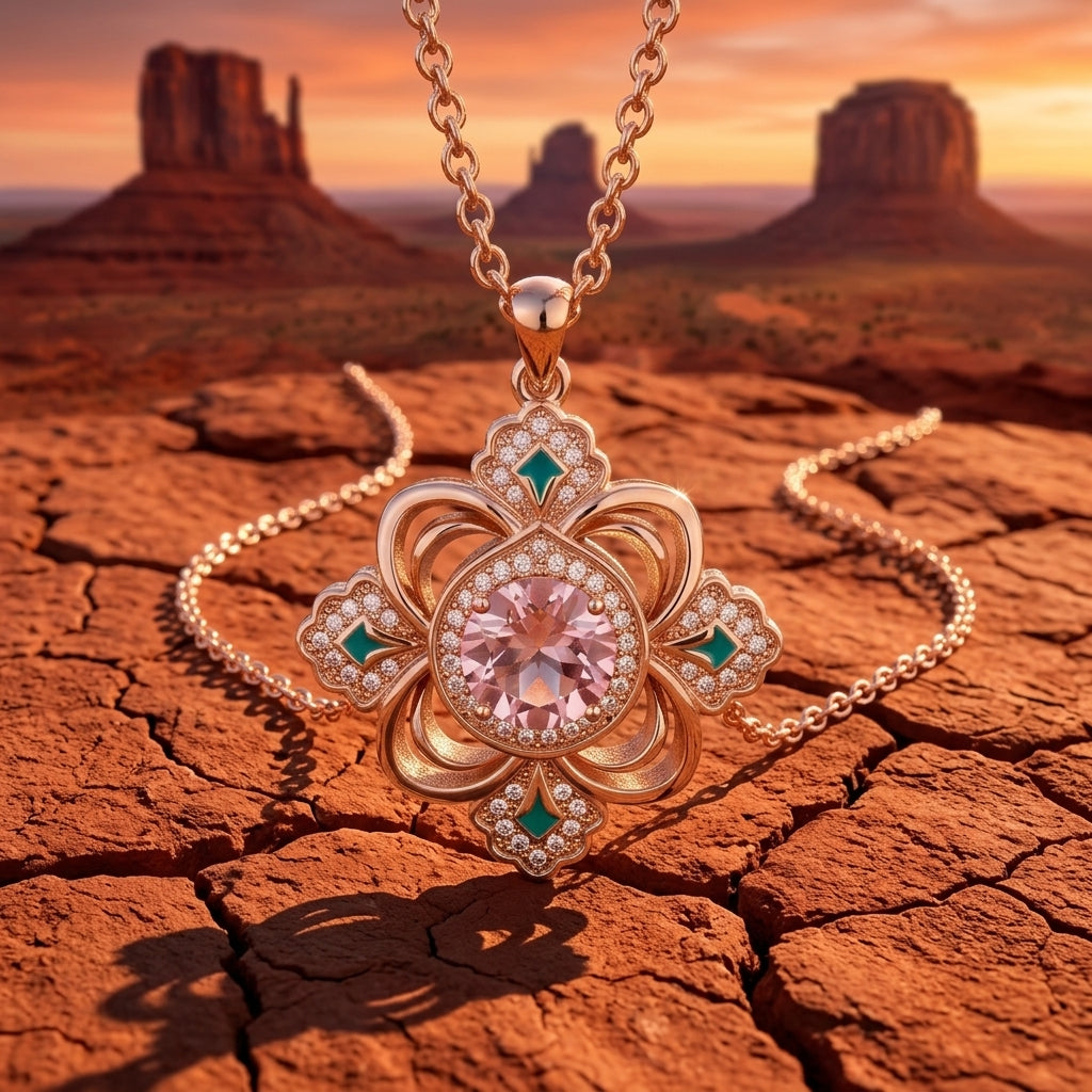Prairie Insignia Necklace - Rose Quartz