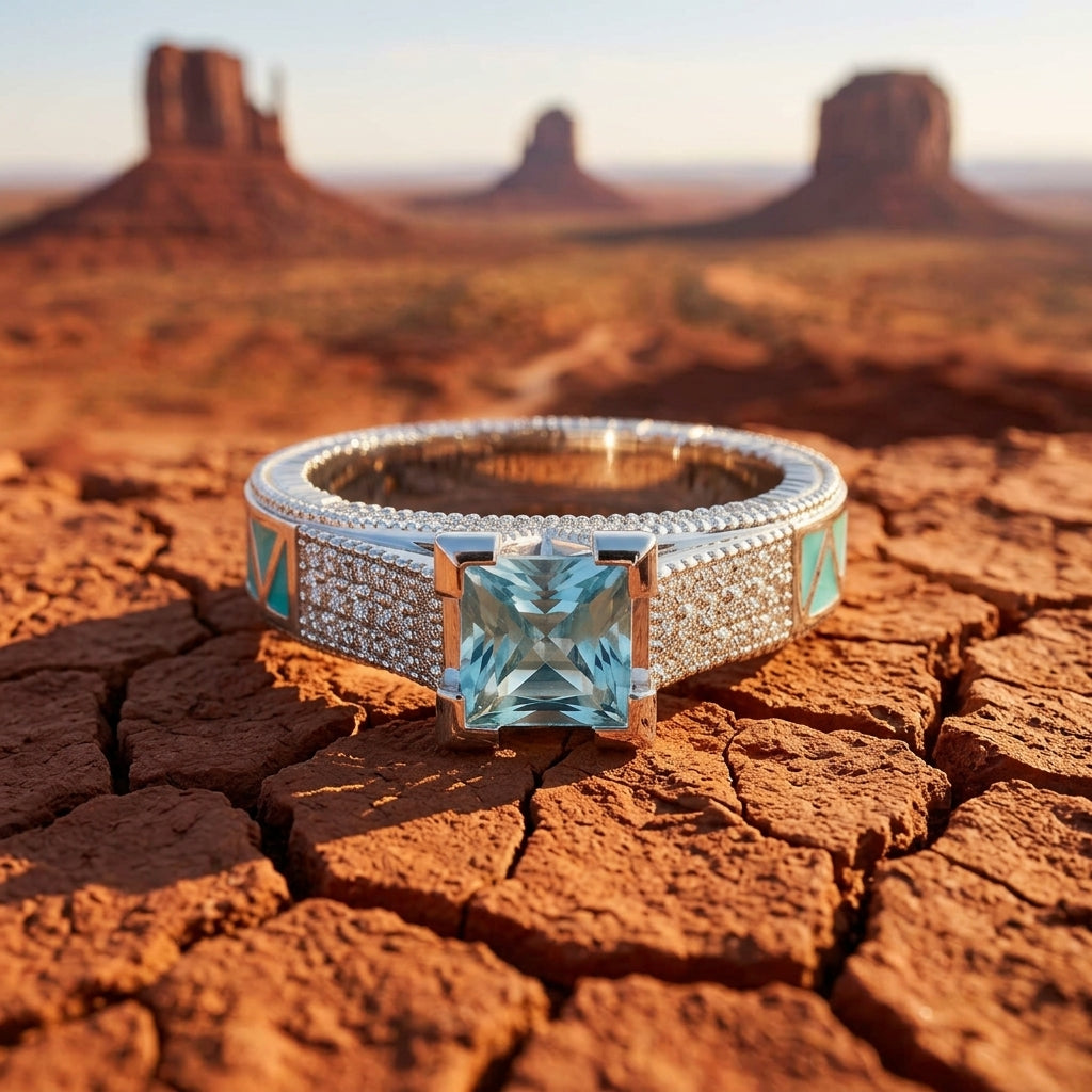 Eiffel Elegance Ring - Aquamarine