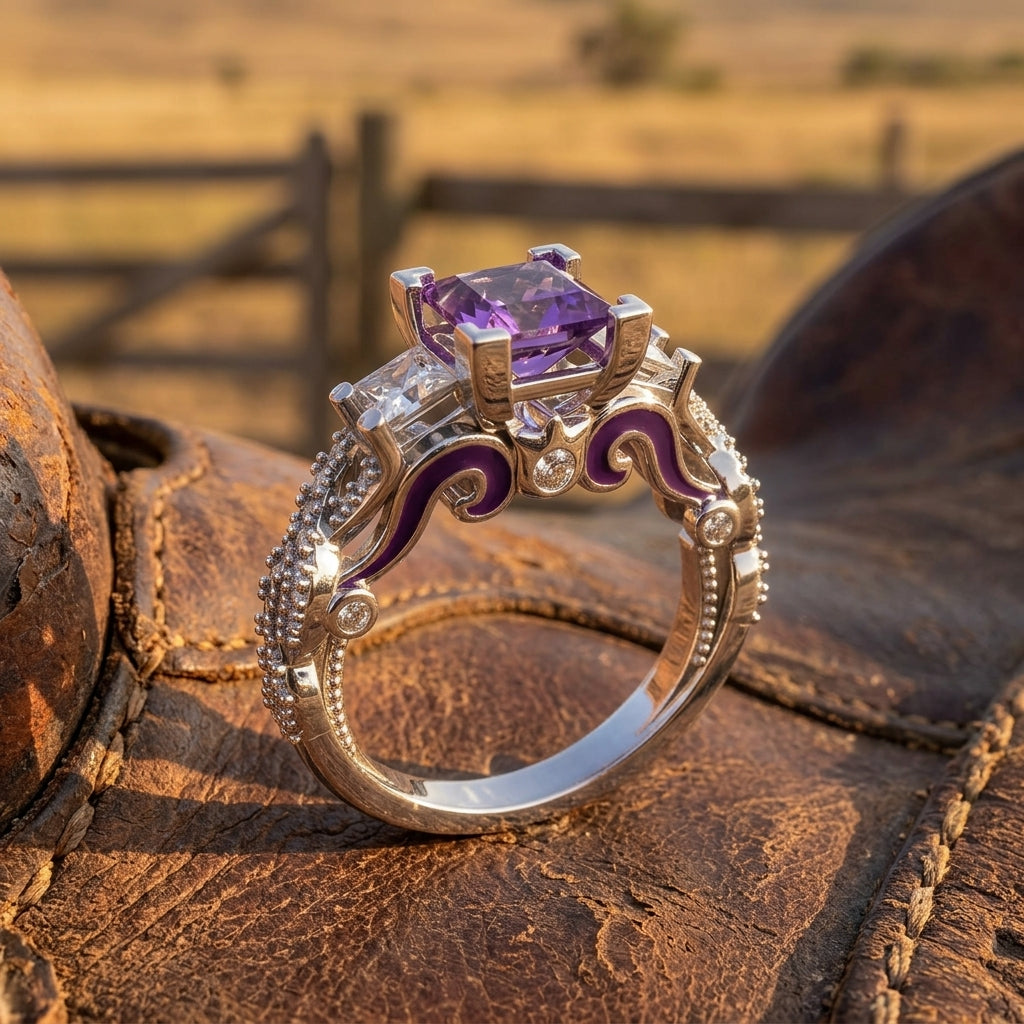 Love Rivet Ring - Amethyst