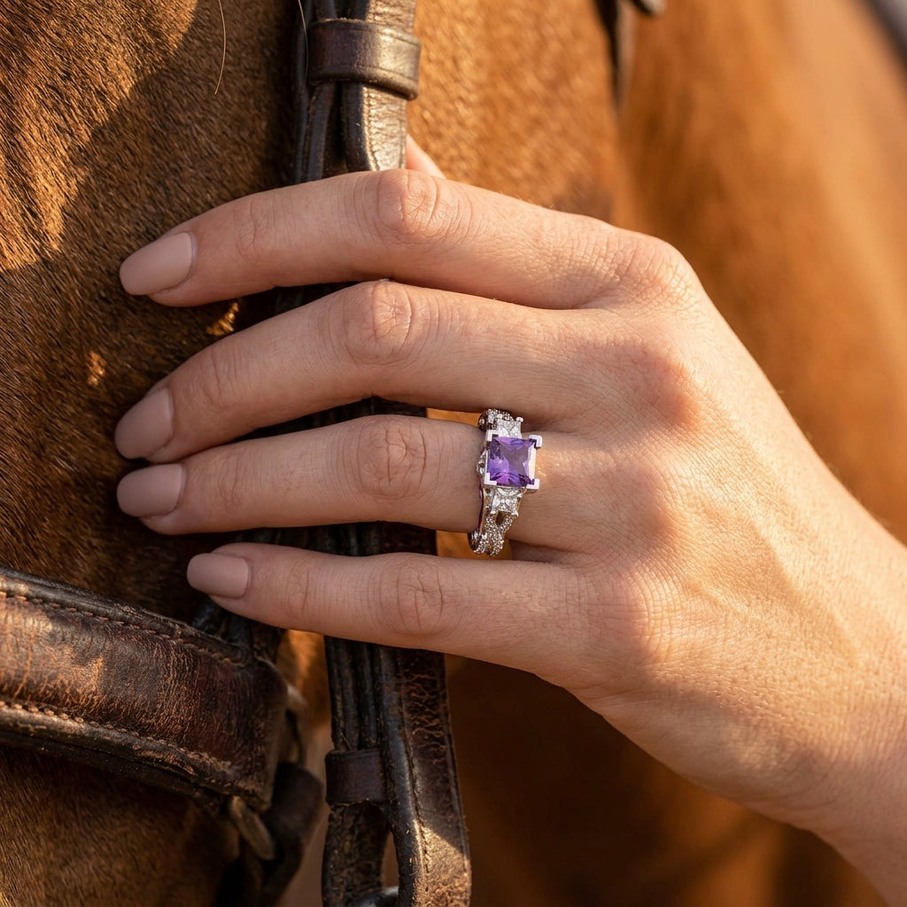Love Rivet Ring - Amethyst