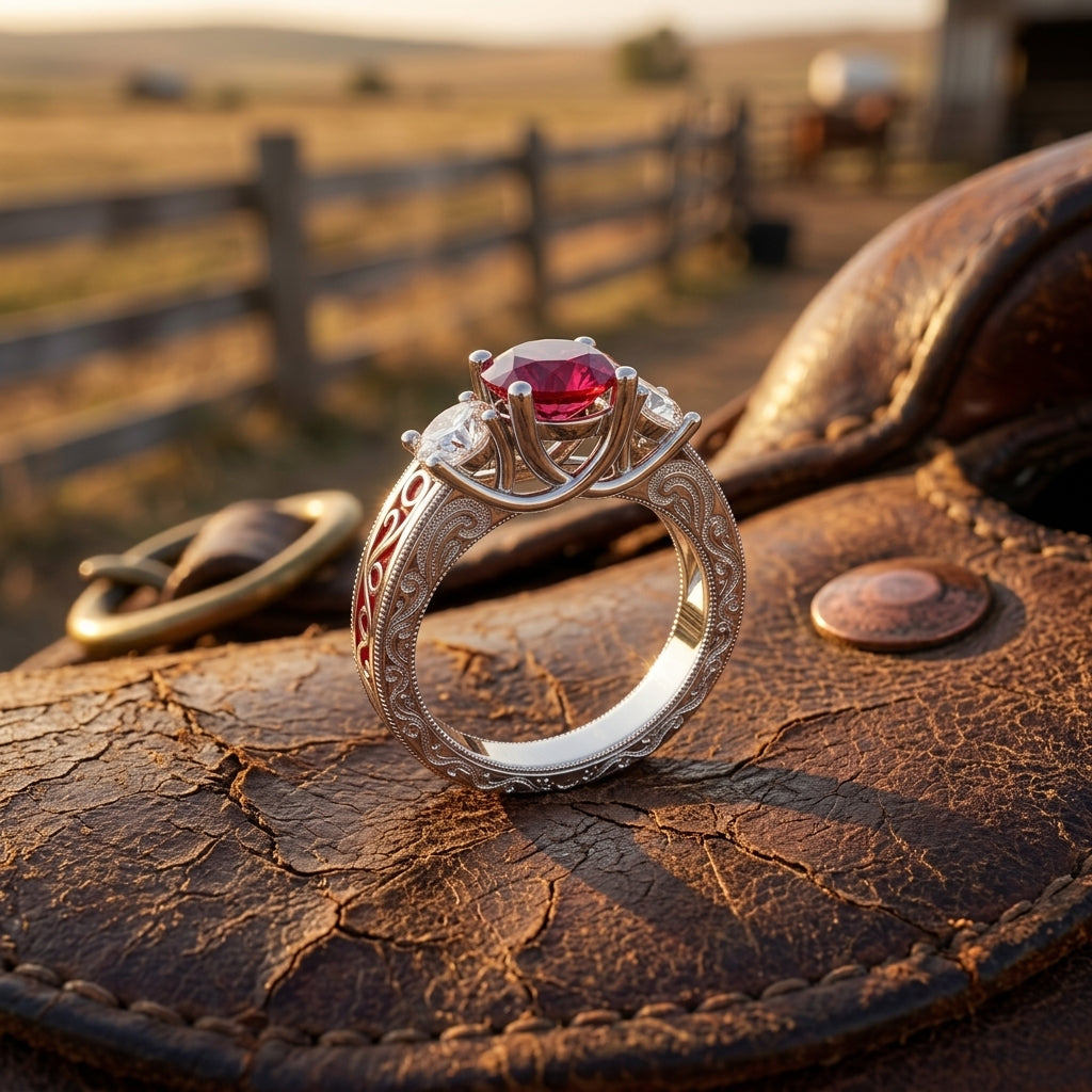 Century Romance Ring - Ruby