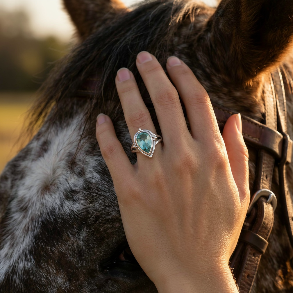 Desert Tears Ring - Aquamarine