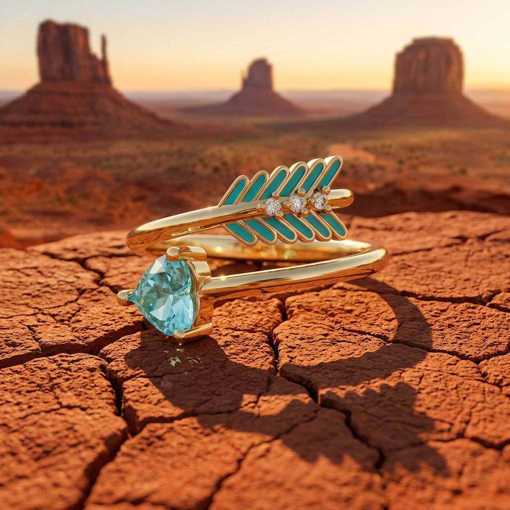 Arrow's Path Ring - Aquamarine