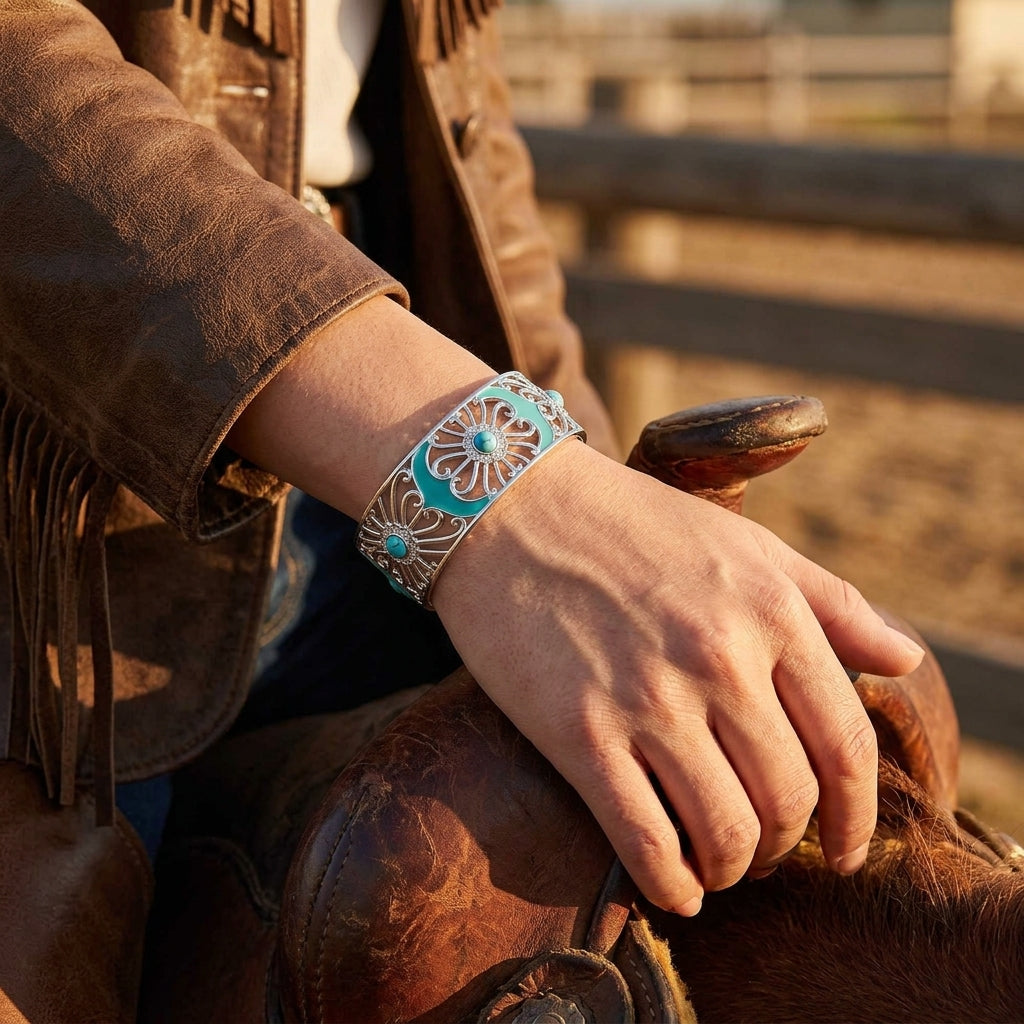 Prairie Flower Cuff Bracelet - Turquoise
